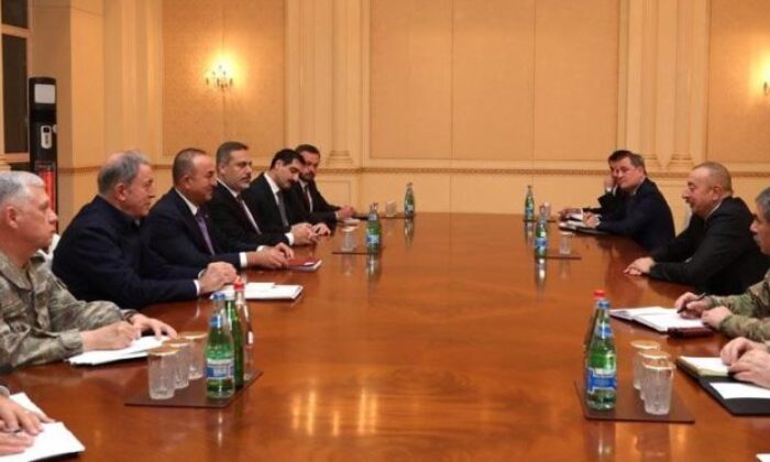 Akar, Çavuşoğlu ve Fidan Azerbaycan’da Aliyev’le görüştü