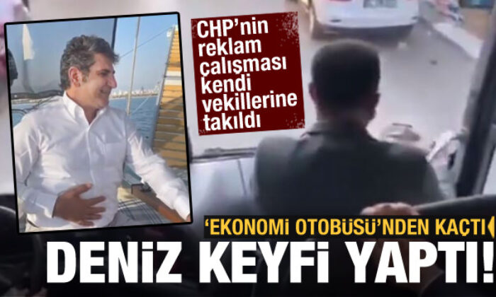 CHP’li Erdoğdu ‘Ekonomi Otobüsü’nden sıkıldı! Deniz keyfi yaptı