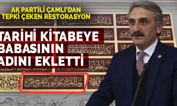 Tarihi çeşmenin kitabesine babasının adı yanlışlıkla girdi