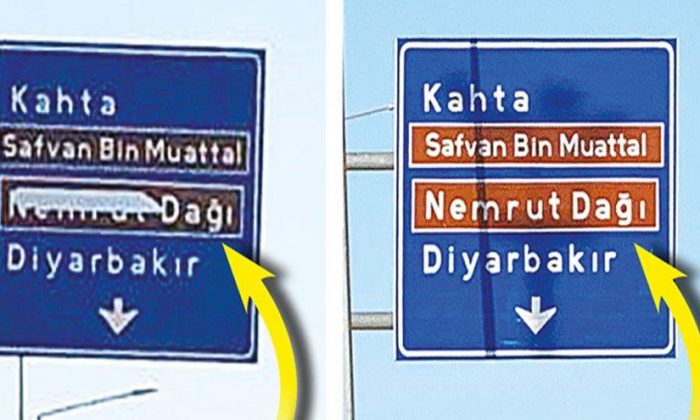 Nemrut Dağı yazısı yol tabelalarına dönüyor