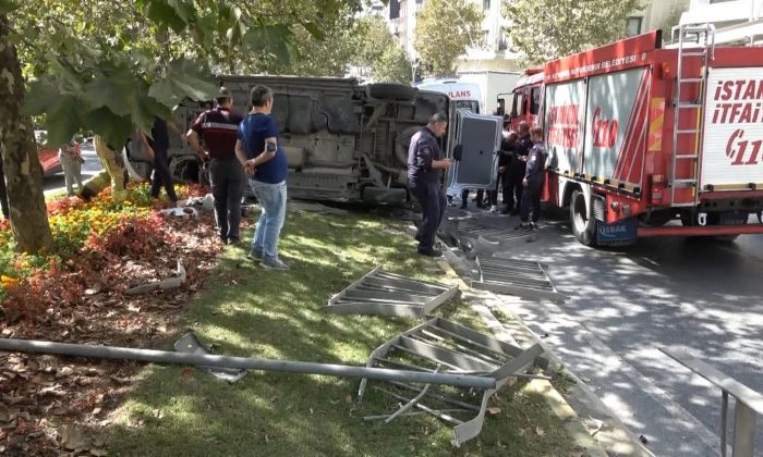 Sultangazi’de kapkaççıları kovalarken kaza yaptı